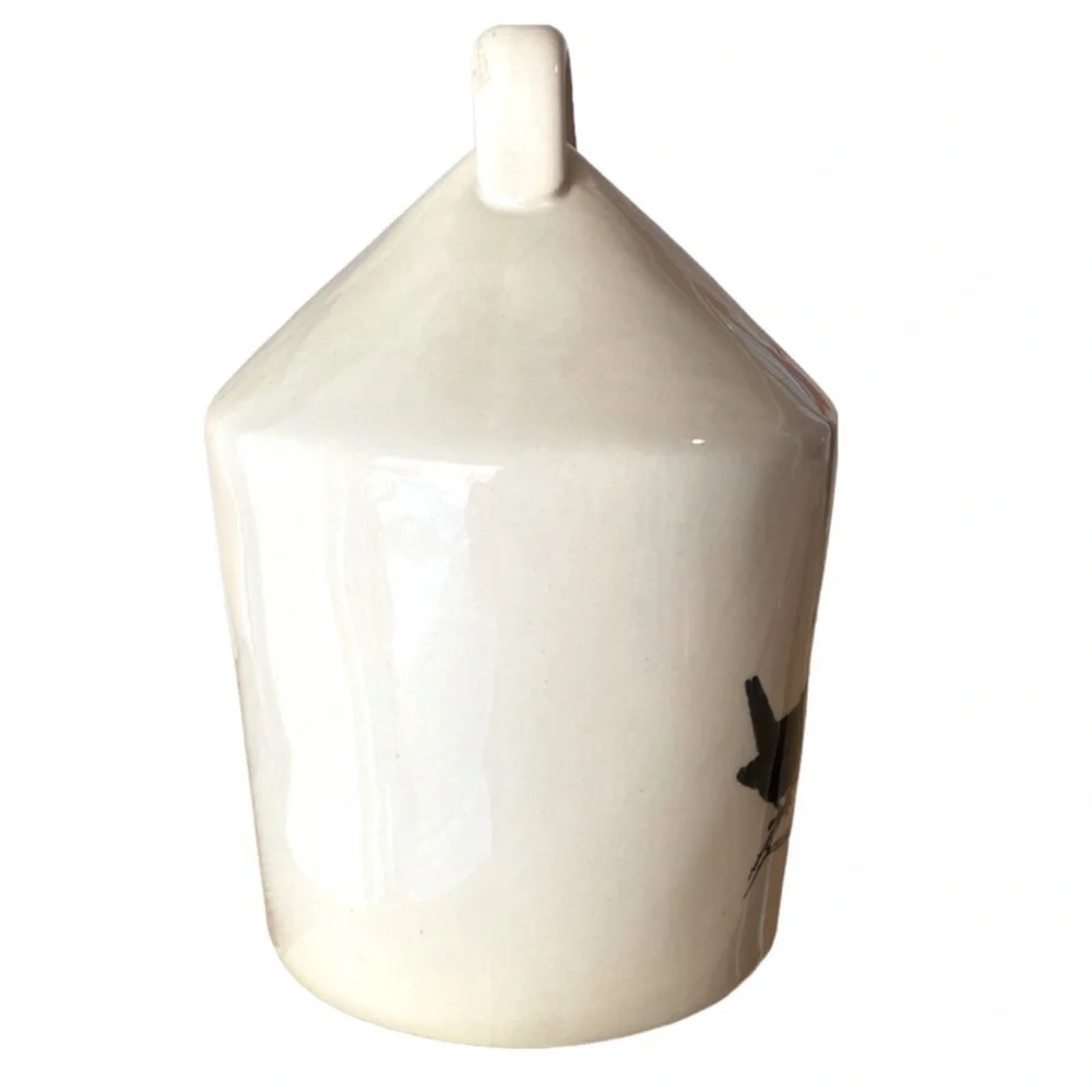 Rae Dunn Ceramic Birdhouse - White and Blue